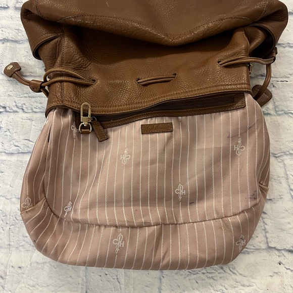 Cole Haan pebbled leather purse cognac color.. Drawstring/magnetic snap … - Picture 6 of 7